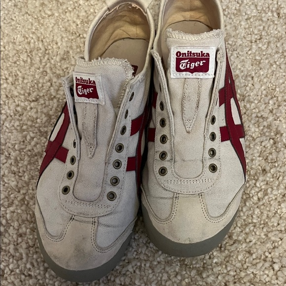 Onitsuka Tiger by Asics Gray and Red Sneakers - Picture 2 of 7